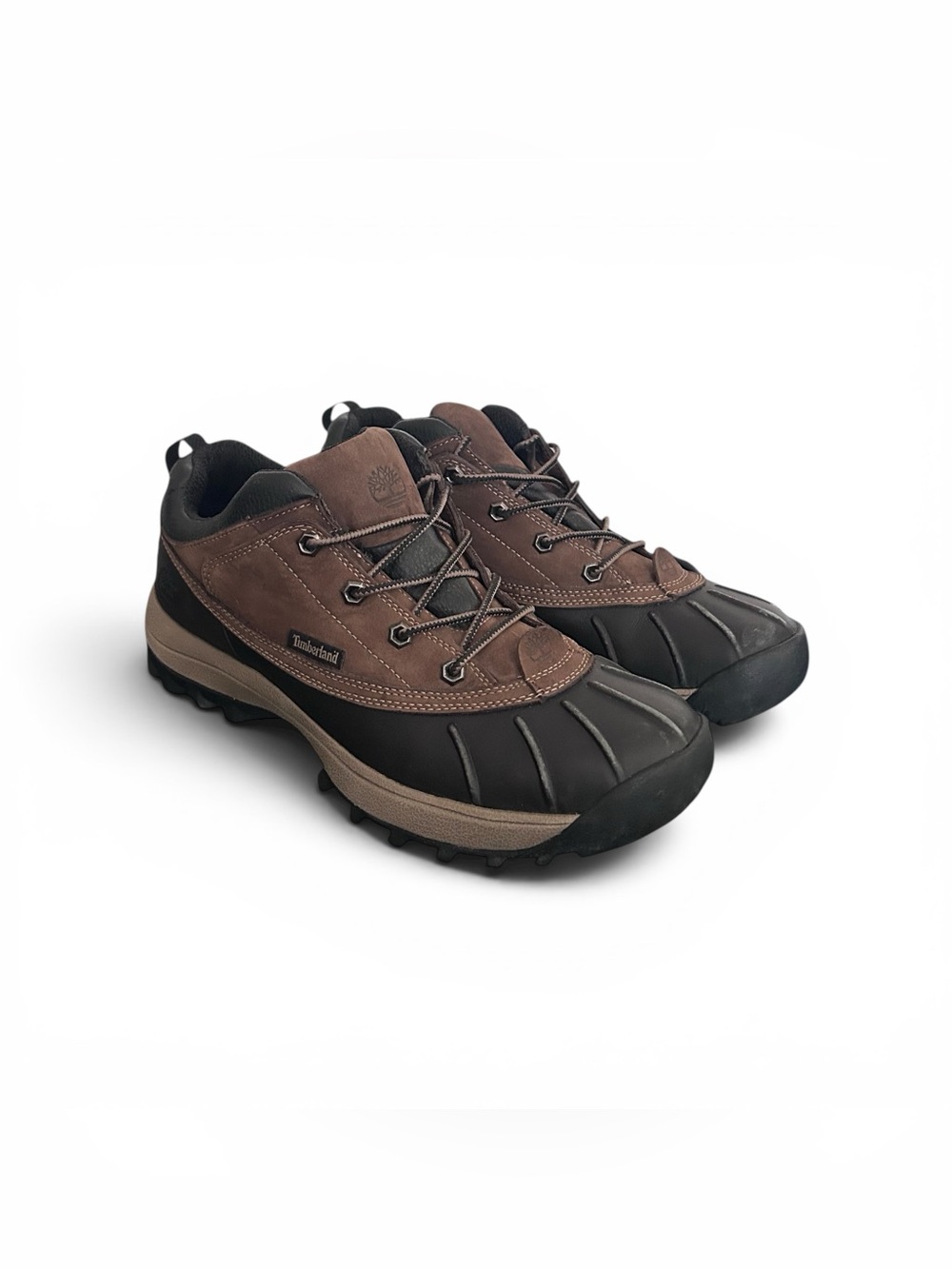 Timberland Mens 84169 Brown Leather Duck Toe Hiking Shoes Size 12